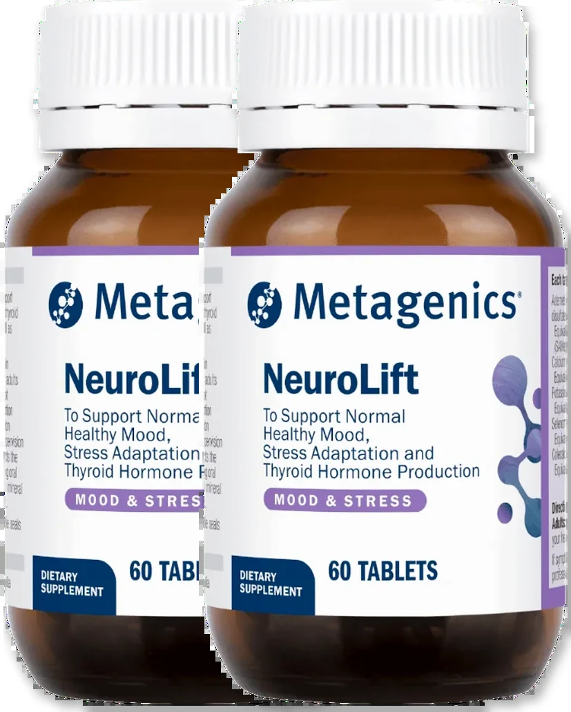 Neuro Lift 2-bottle pack shown flat, the 60 day starter supply