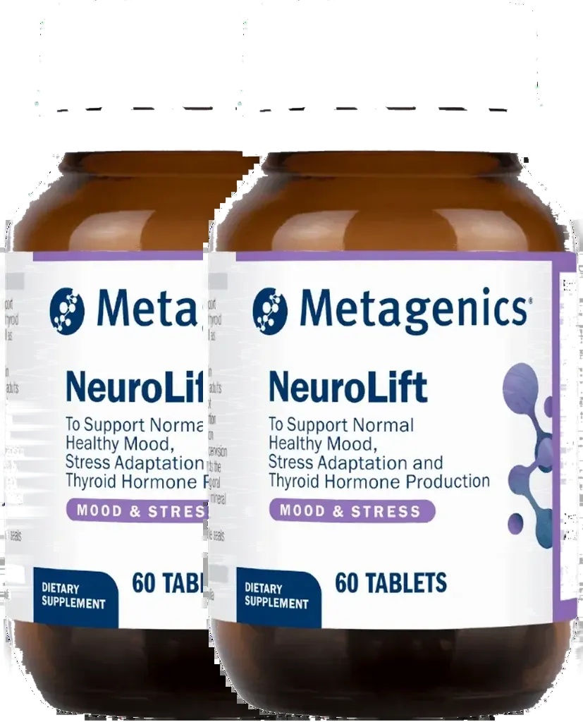 Neuro Lift 2-bottle package, a 60 day supply of mood and stress tablets