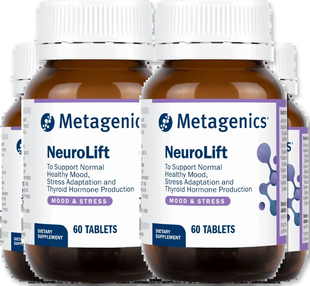 Neuro Lift 6-bottle bundle shown flat, the 180 day supply that includes the free digital bonuses